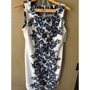 Ronni Nicole Floral Dress Sz 8 white, and blue